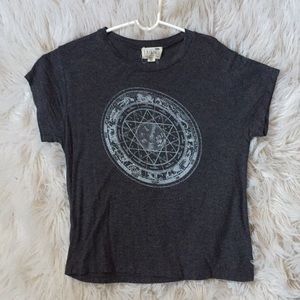 Soft grey crop top with a horoscope
